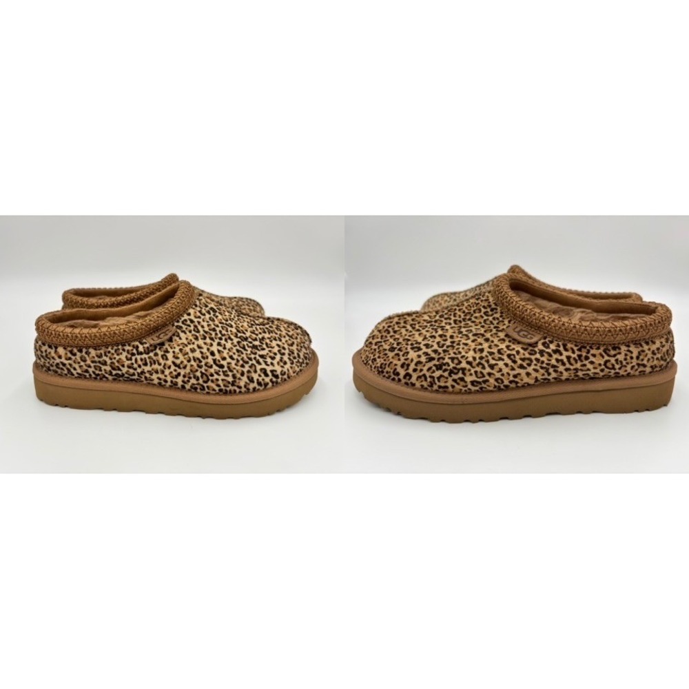 UGG Tasman Leopard Calf Hair Slippers Chestnut Animal Print 1149230 Womens 8 - Picture 6 of 9